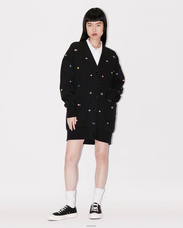 Kenzo نحيف فستان سترة بيكسل أسود 84BVD604
