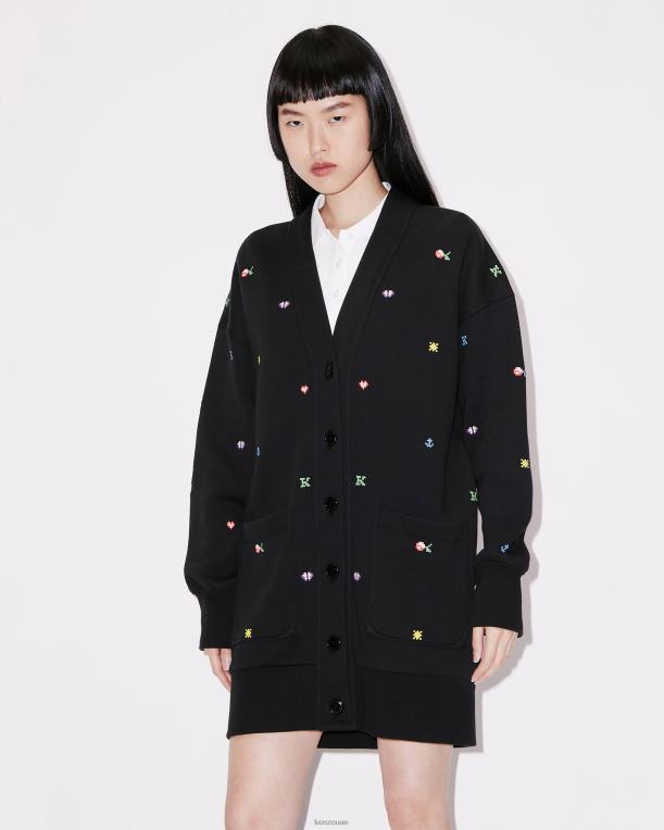 Kenzo نحيف فستان سترة بيكسل أسود 84BVD604