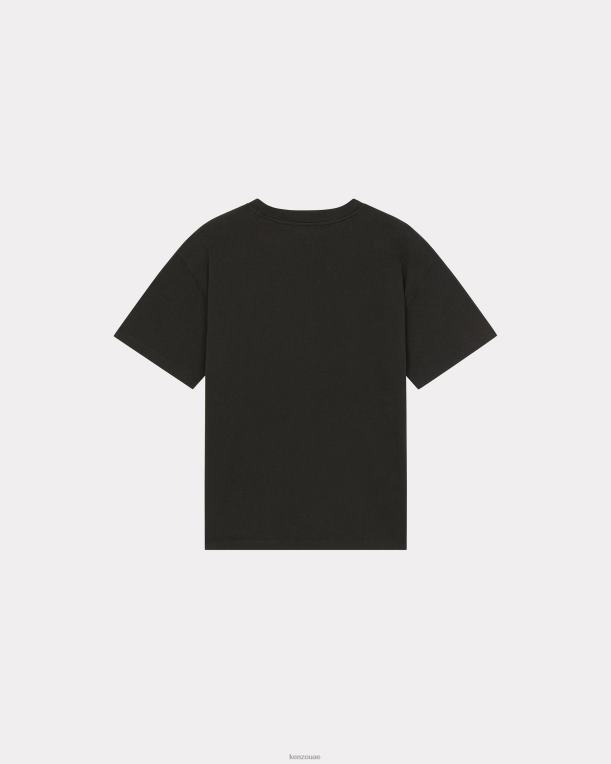 Kenzo نحيف تي شيرت باريس كبير الحجم أسود 84BVD611