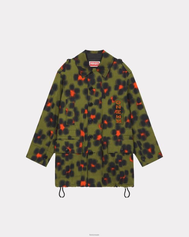 Kenzo نحيف سترة هانا ليوبارد الكاكي 84BVD620