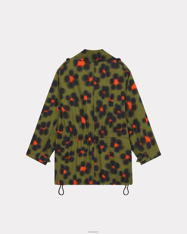 Kenzo نحيف سترة هانا ليوبارد الكاكي 84BVD620