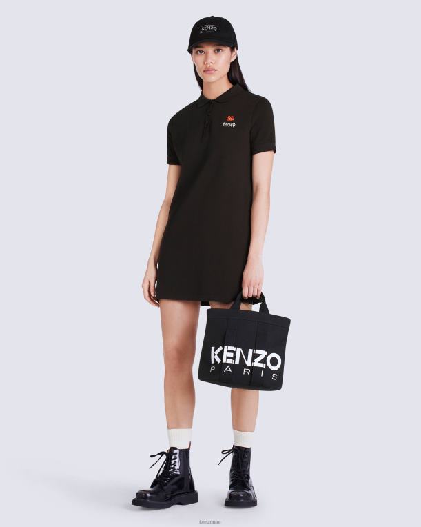 Kenzo نحيف فستان بولو كريست من بوكي فلاور أسود 84BVD625