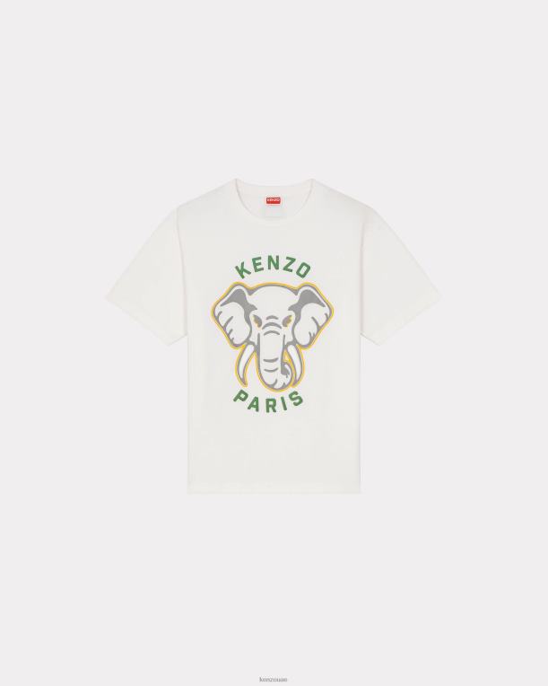 Kenzo رجال تي شيرت "فارسيتي جانجل" كبير الحجم على شكل فيل قبالة الأبيض 84BVD63