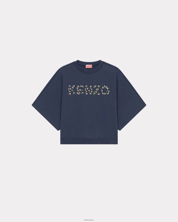 Kenzo نحيف سترة قصيرة الأكمام منتصف الليل الأزرق 84BVD635