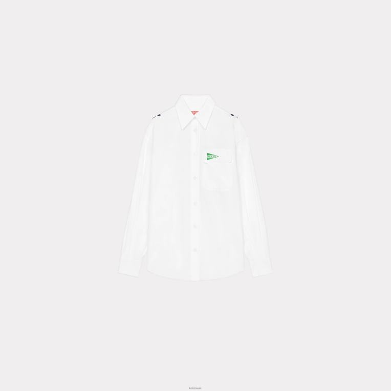 Kenzo نحيف قميص بحار أبيض 84BVD643