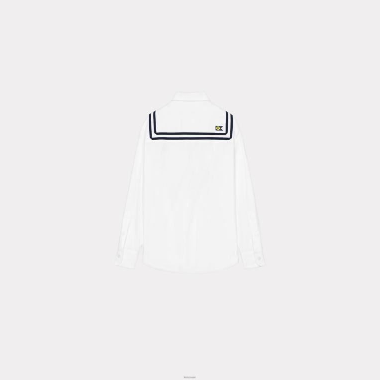 Kenzo نحيف قميص بحار أبيض 84BVD643