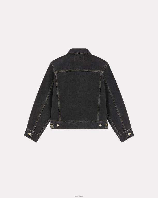 Kenzo نحيف قميص الدنيم أسود 84BVD664