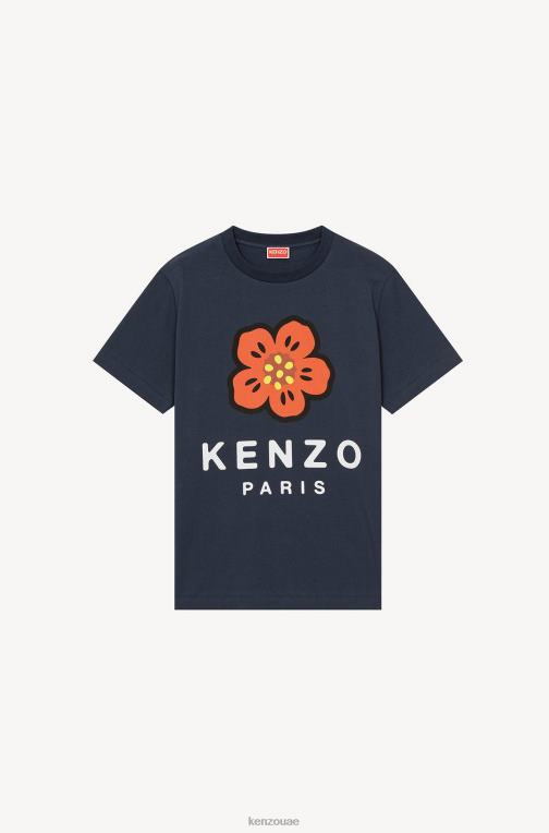 Kenzo نحيف تي شيرت فضفاض من زهرة بوكي منتصف الليل الأزرق 84BVD678