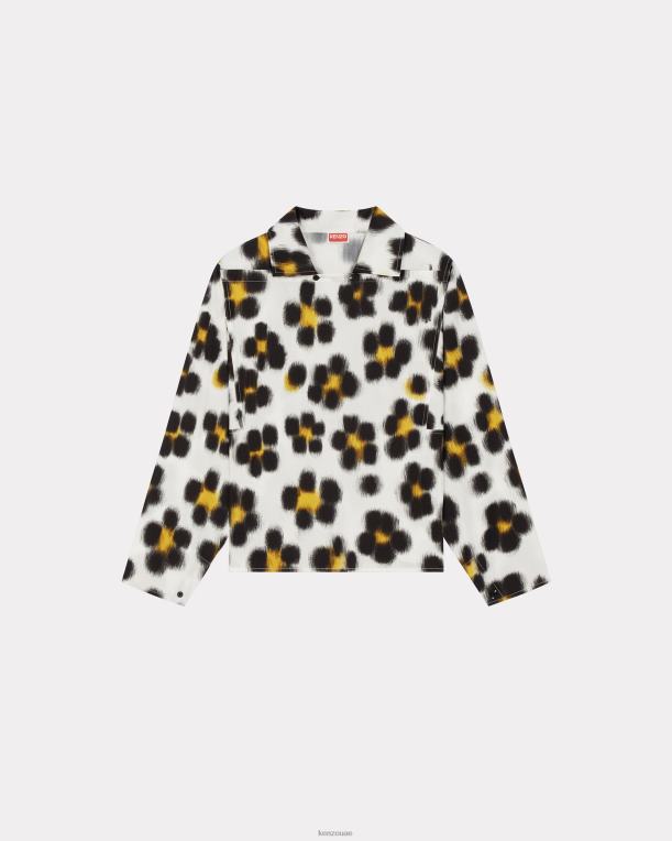 Kenzo نحيف بلوزة هانا ليوبارد قبالة الأبيض 84BVD680