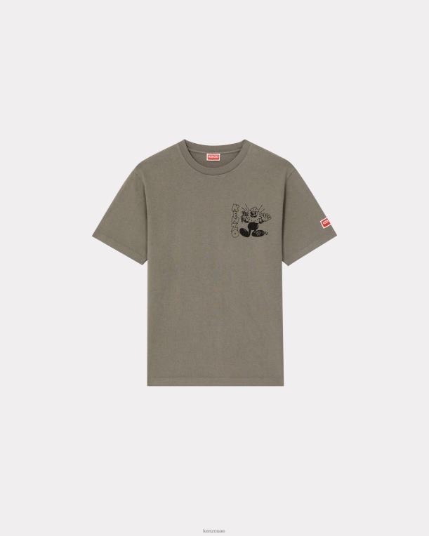 Kenzo رجال تي شيرت بوكي رمادي ضبابي 84BVD7