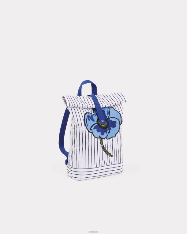 Kenzo أطفال حقيبة ظهر مخططة كبسولة عالية الصيف الأزرق الملكي 84BVD707