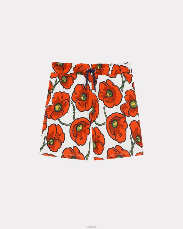 Kenzo أطفال شورت خشخاش صيفي عالي الكبسولة كريم 84BVD719