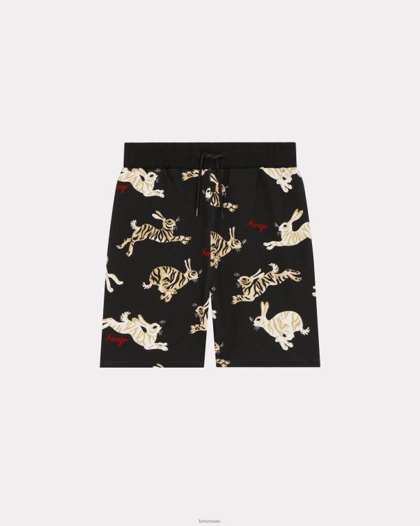 Kenzo أطفال شورت كبسولة السنة الصينية الجديدة أسود 84BVD727