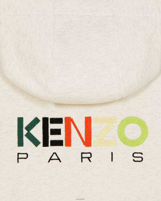 Kenzo أطفال هوديي بسحاب وشعار الماركة بيج فاتح 84BVD750