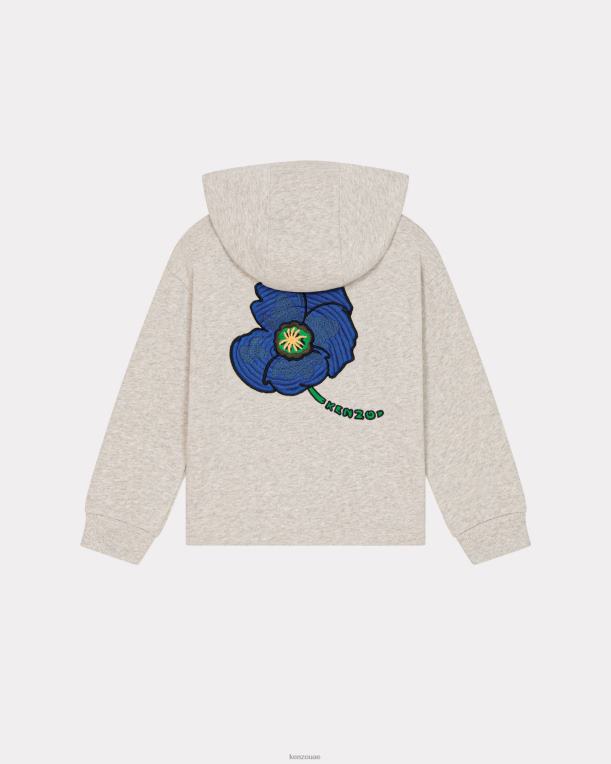 Kenzo أطفال سترة بغطاء للرأس صيفية عالية كبسولة بيج فاتح 84BVD759