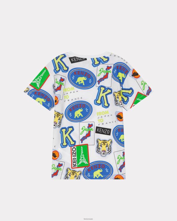 Kenzo أطفال تي شيرت الرحلة أبيض 84BVD764