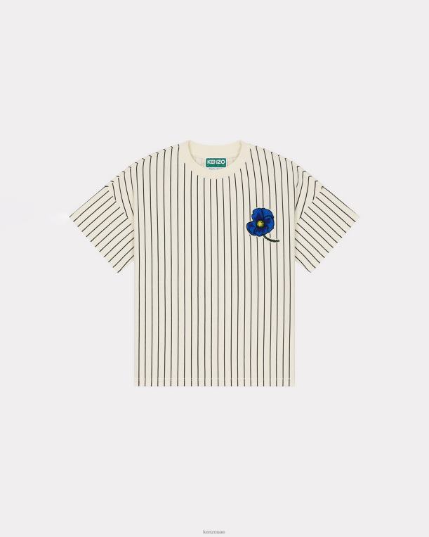 Kenzo أطفال تيشيرت مخطط صيفي عالي الكبسولة كريم 84BVD773