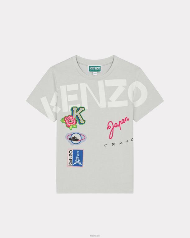 Kenzo أطفال تي شيرت الرحلة بيج فاتح 84BVD793