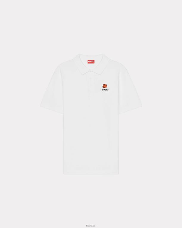 Kenzo رجال قميص بولو كريست من بوكي فلاور أبيض 84BVD83