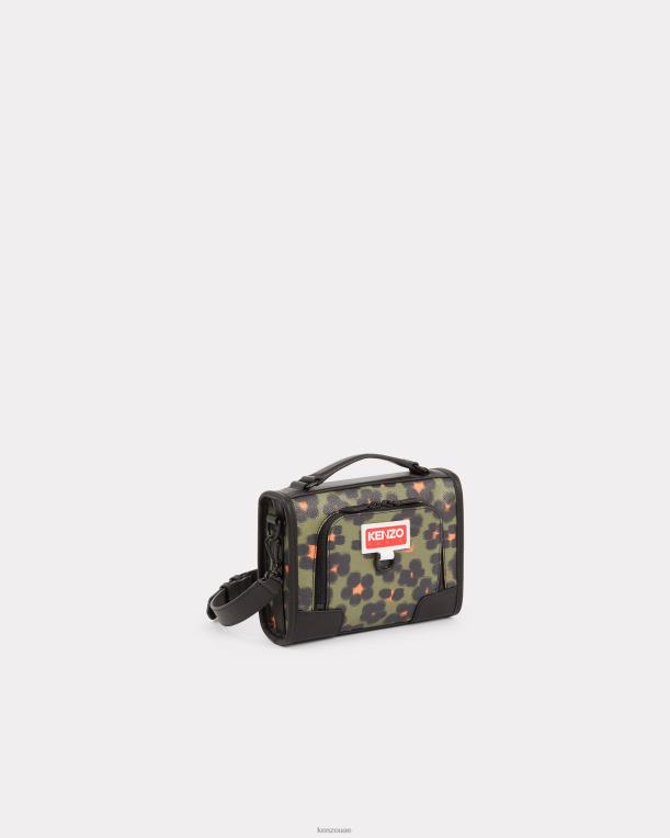 Kenzo رجال حقيبة كتف هانا ليوبارد الكاكي 84BVD866