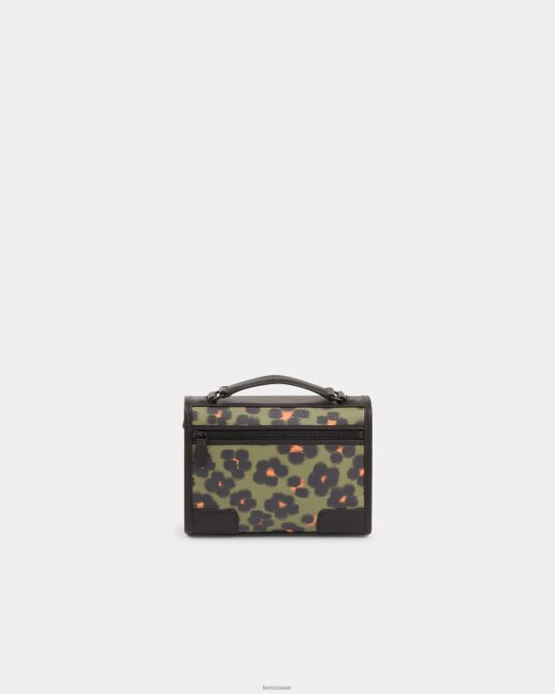 Kenzo رجال حقيبة كتف هانا ليوبارد الكاكي 84BVD866