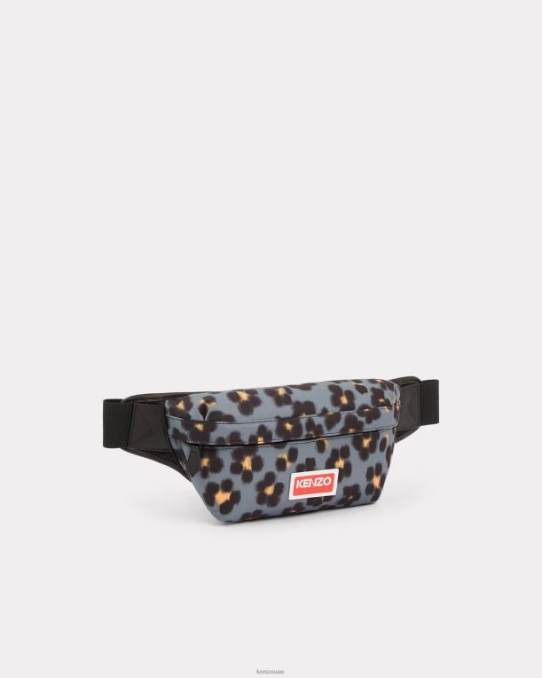 Kenzo رجال حقيبة حزام هانا ليوبارد رمادي ضبابي 84BVD873