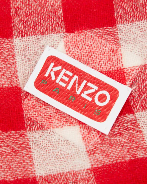 Kenzo للجنسين شال كشمير كبير الحجم أحمر متوسط 84BVD897