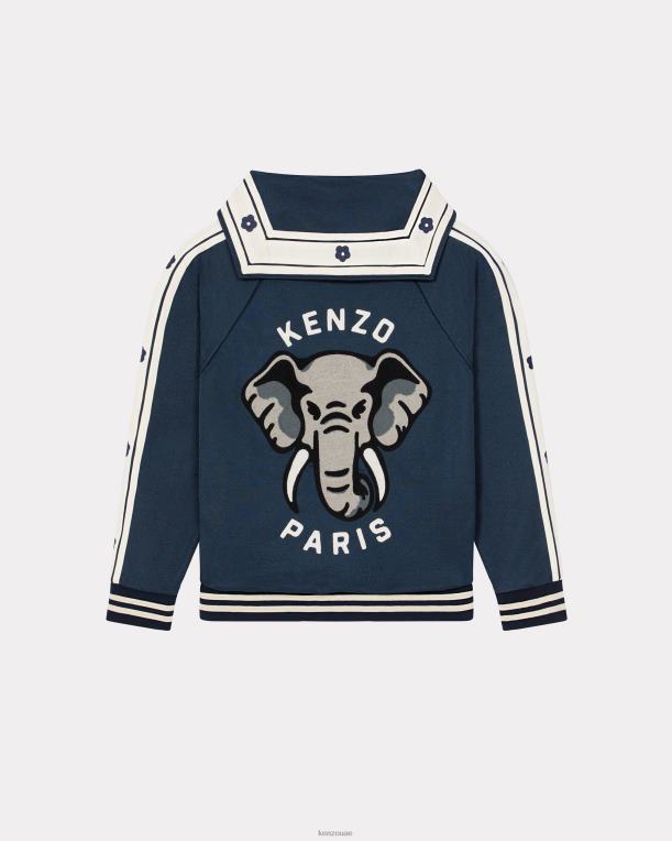 Kenzo رجال سترة الفيل بسحاب منتصف الليل الأزرق 84BVD8