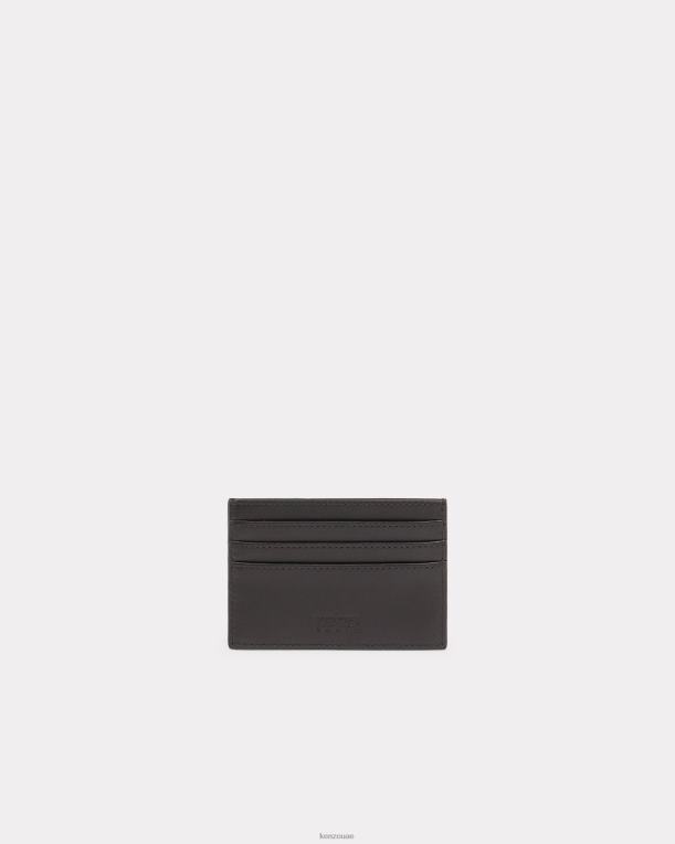 Kenzo للجنسين حامل البطاقة الجلدية باريس أسود 84BVD926