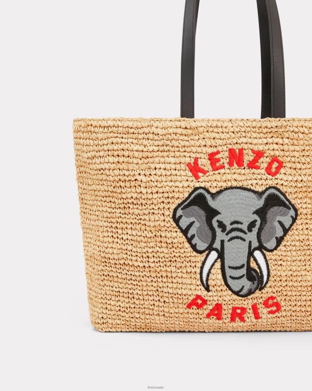 Kenzo نحيف حقيبة كبيرة من الرافية أسود 84BVD929