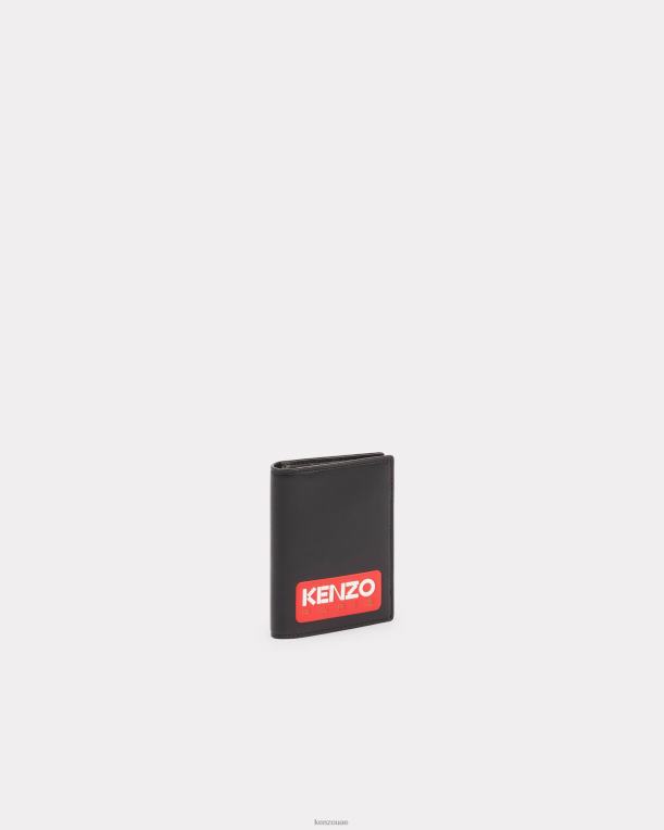 Kenzo للجنسين محفظة باريس الجلدية أسود 84BVD934