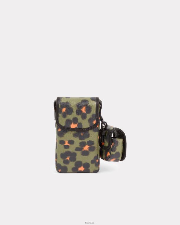 Kenzo للجنسين حامل هاتف هانا ليوبارد على الحزام الكاكي 84BVD939