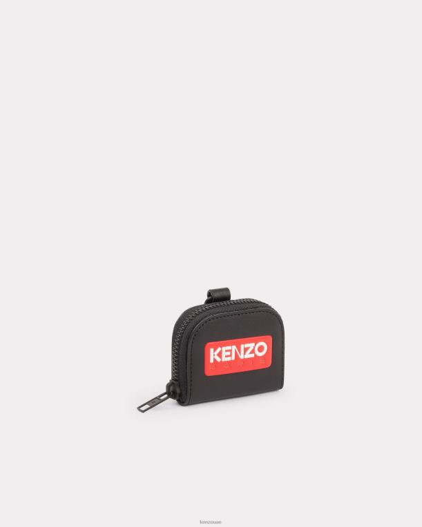 Kenzo للجنسين حافظة Airpods من الجلد باريس أسود 84BVD879