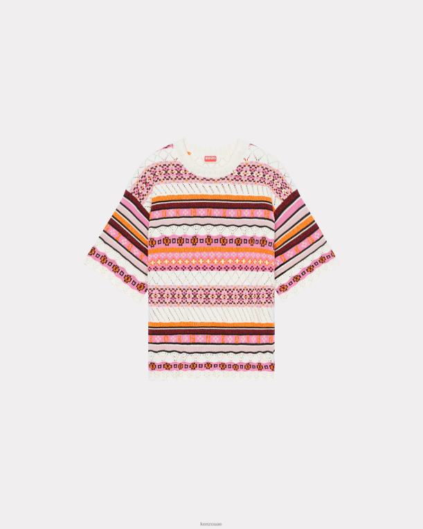 Kenzo نحيف سترة كبيرة الحجم من Fair Isle وَردَة 84BVD471