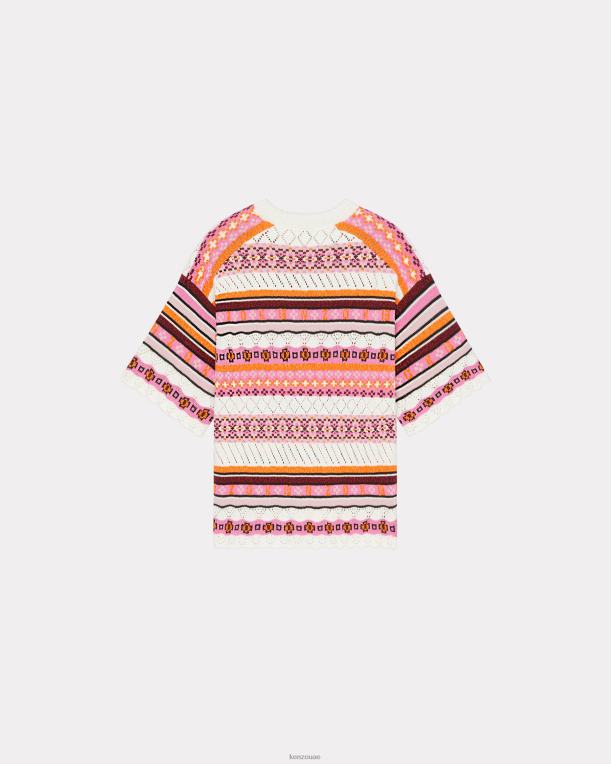 Kenzo نحيف سترة كبيرة الحجم من Fair Isle وَردَة 84BVD471