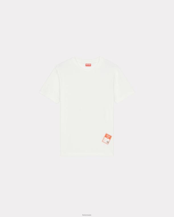 Kenzo نحيف تيشيرت فضفاض بشعار "Vintage Label". قبالة الأبيض 84BVD394