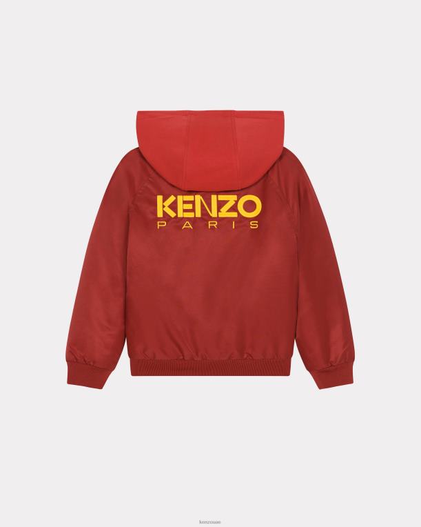 Kenzo أطفال kotora سترة بومبر بسحاب قرمزي 84BVD774